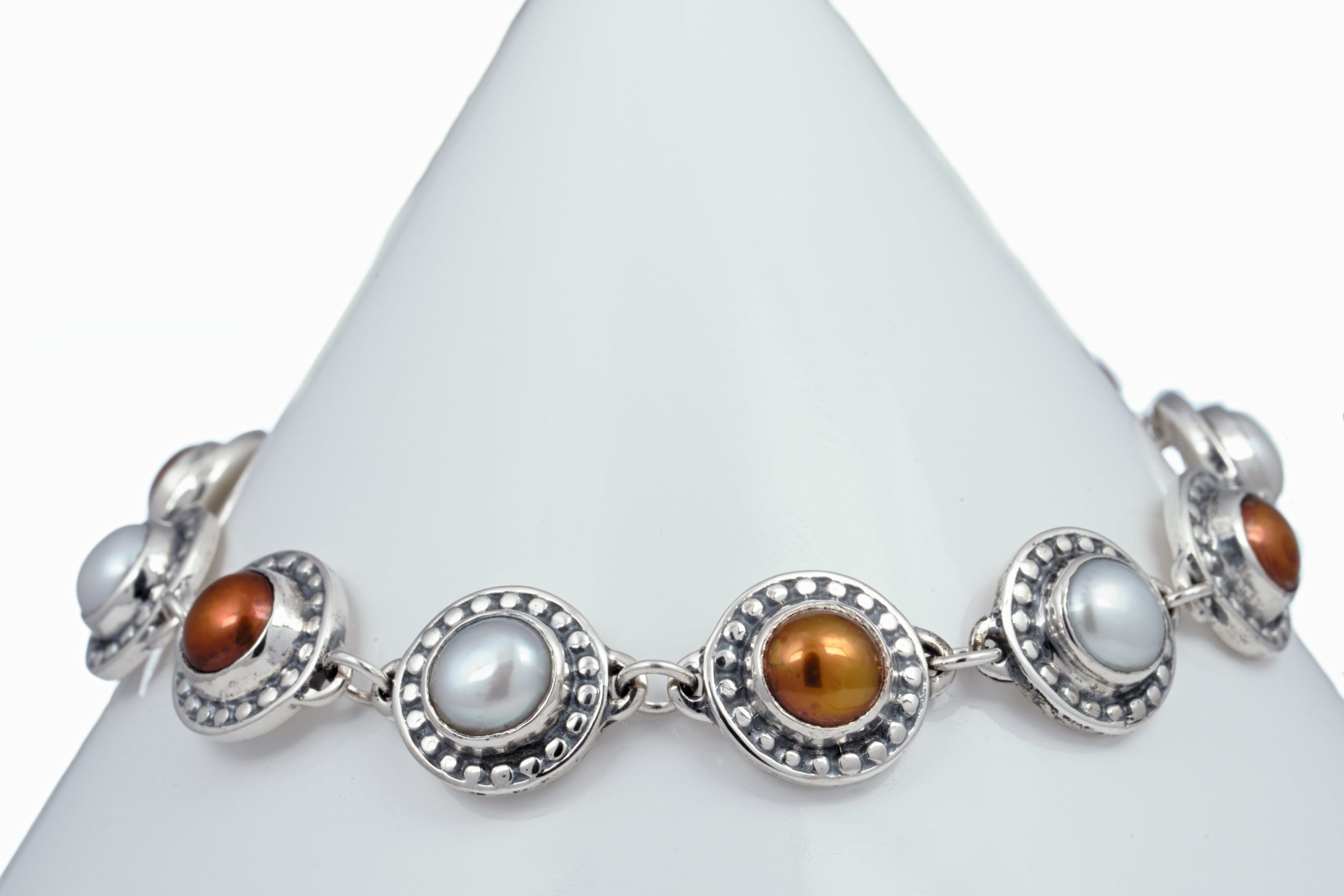 Beaded Stone Link Bracelet