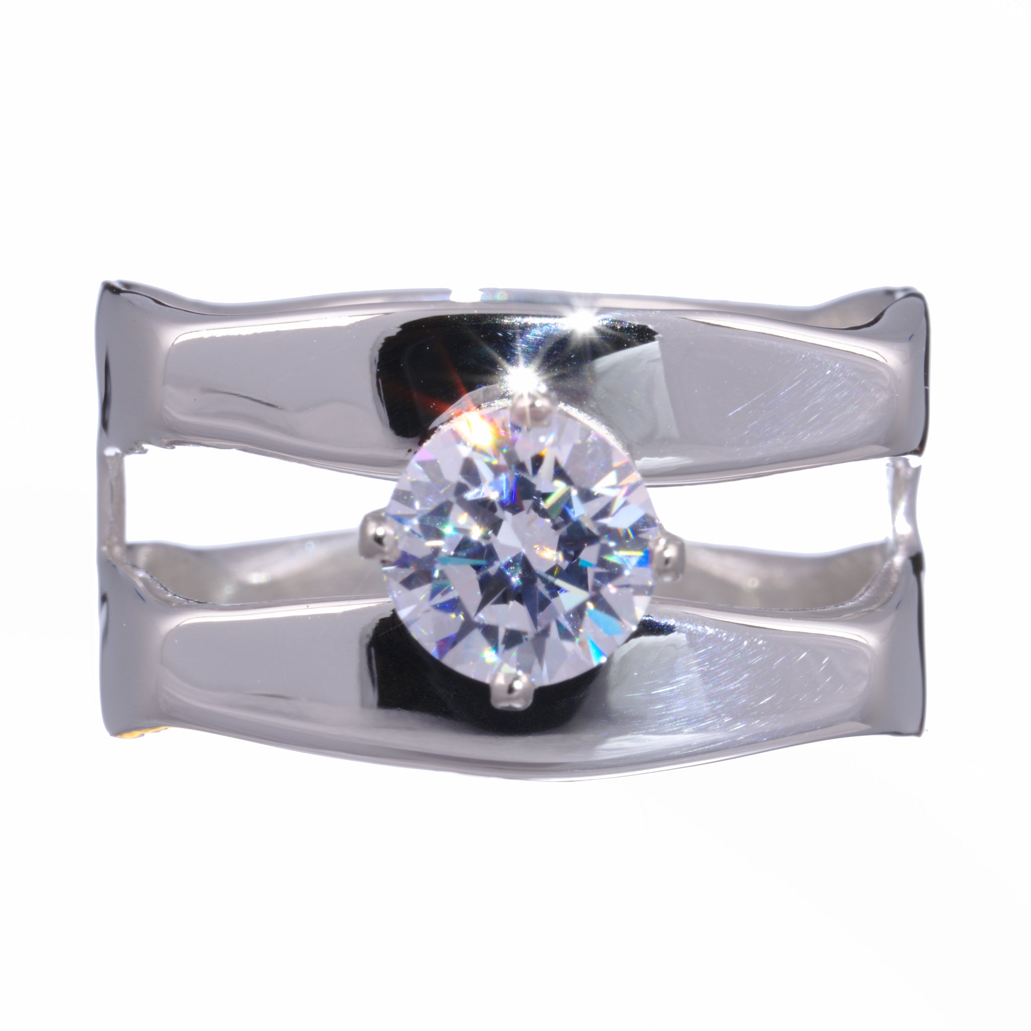 Double Square Ring with CZ