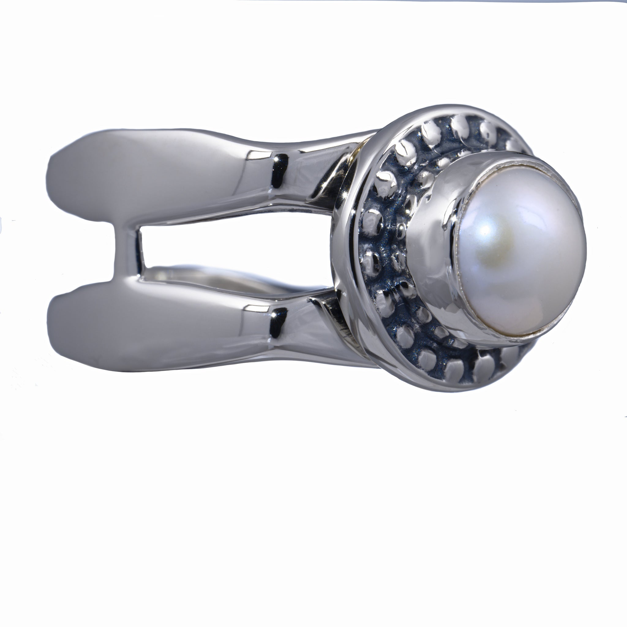 Double Square Ring with Pearl - Image 2