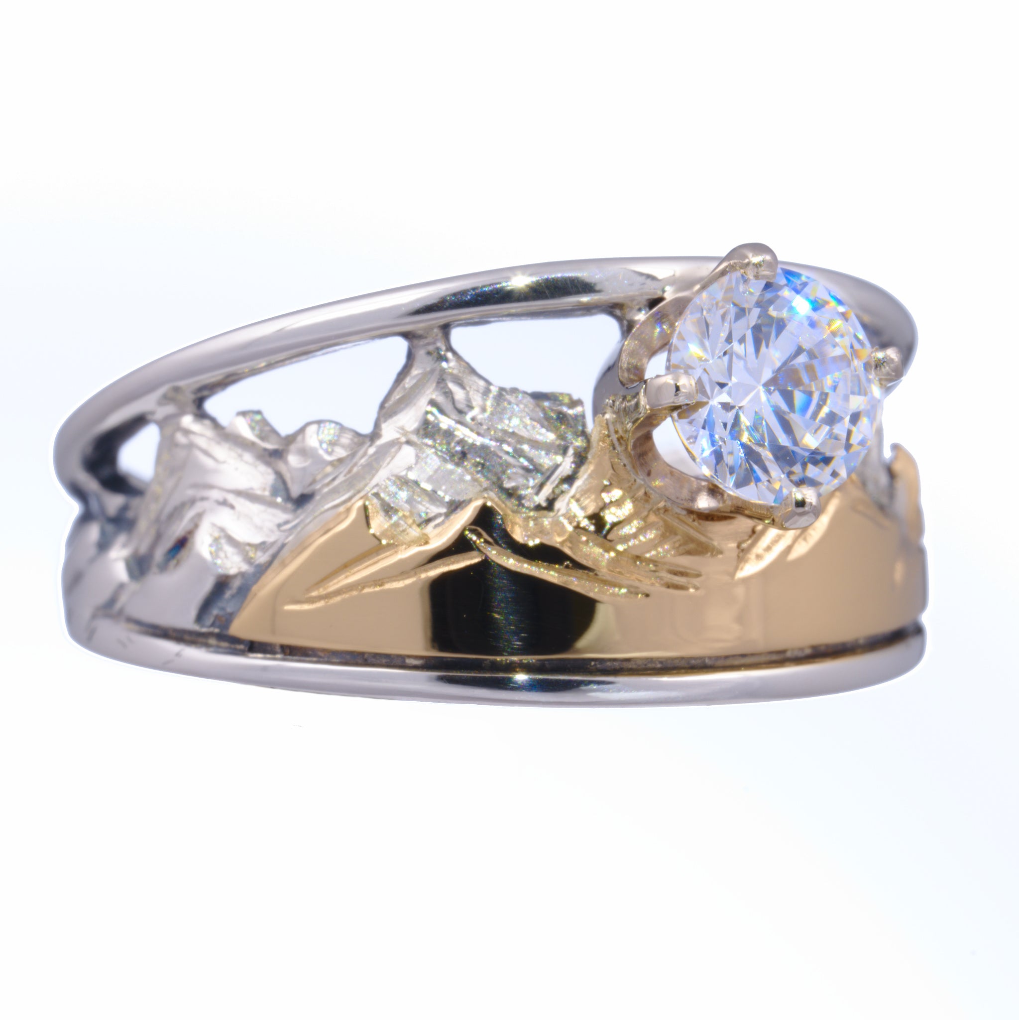Tapered Mountain Ring with CZ - Image 2