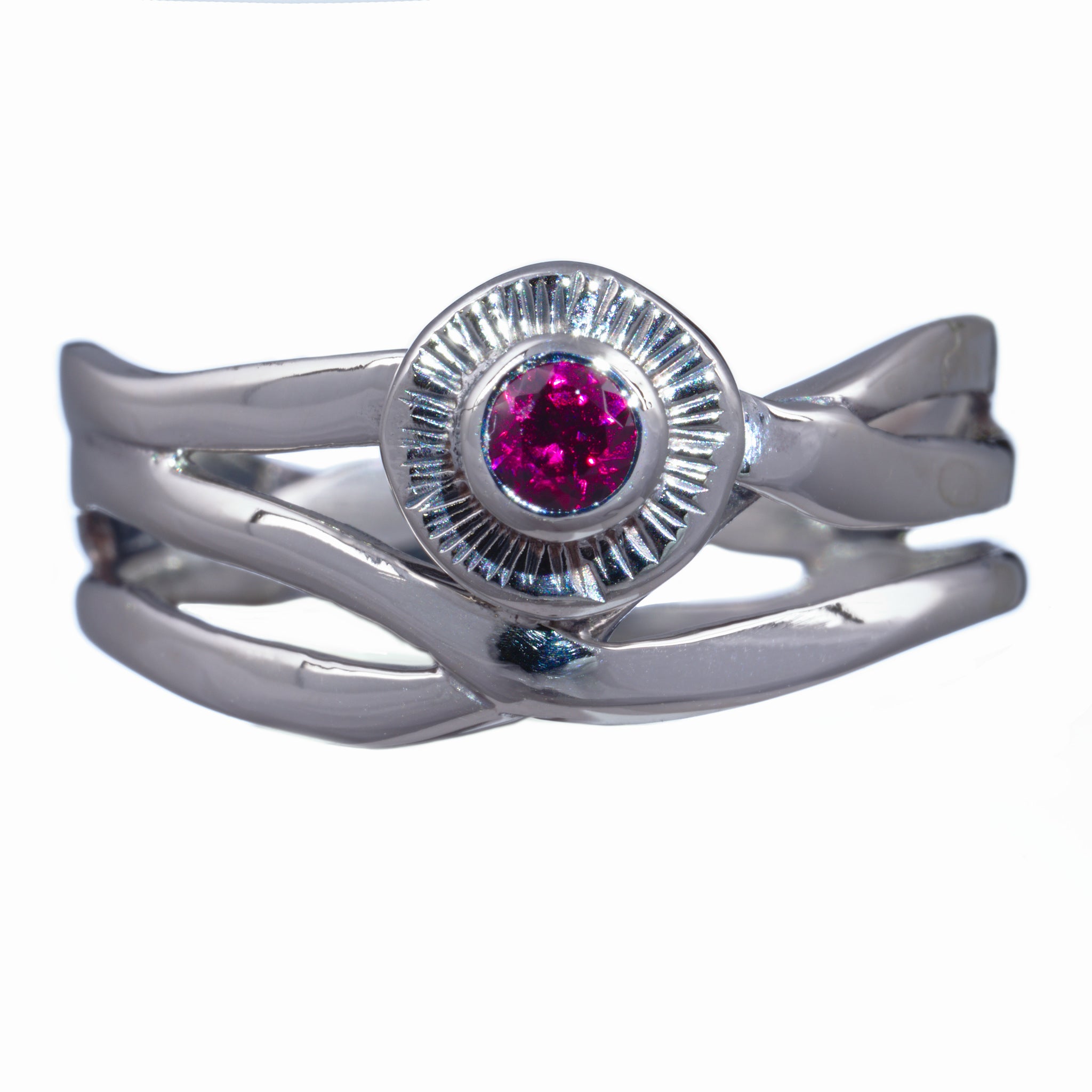 Women's Three Branch Ring with Birthstone - Image 3