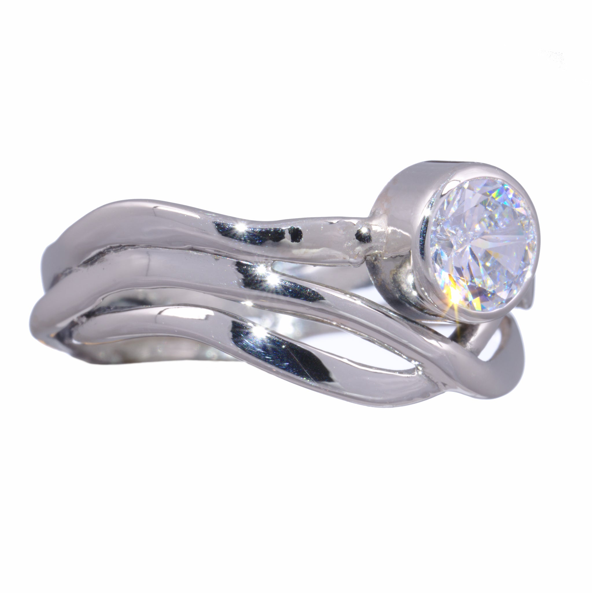 Three Branch Ring with CZ - Image 3