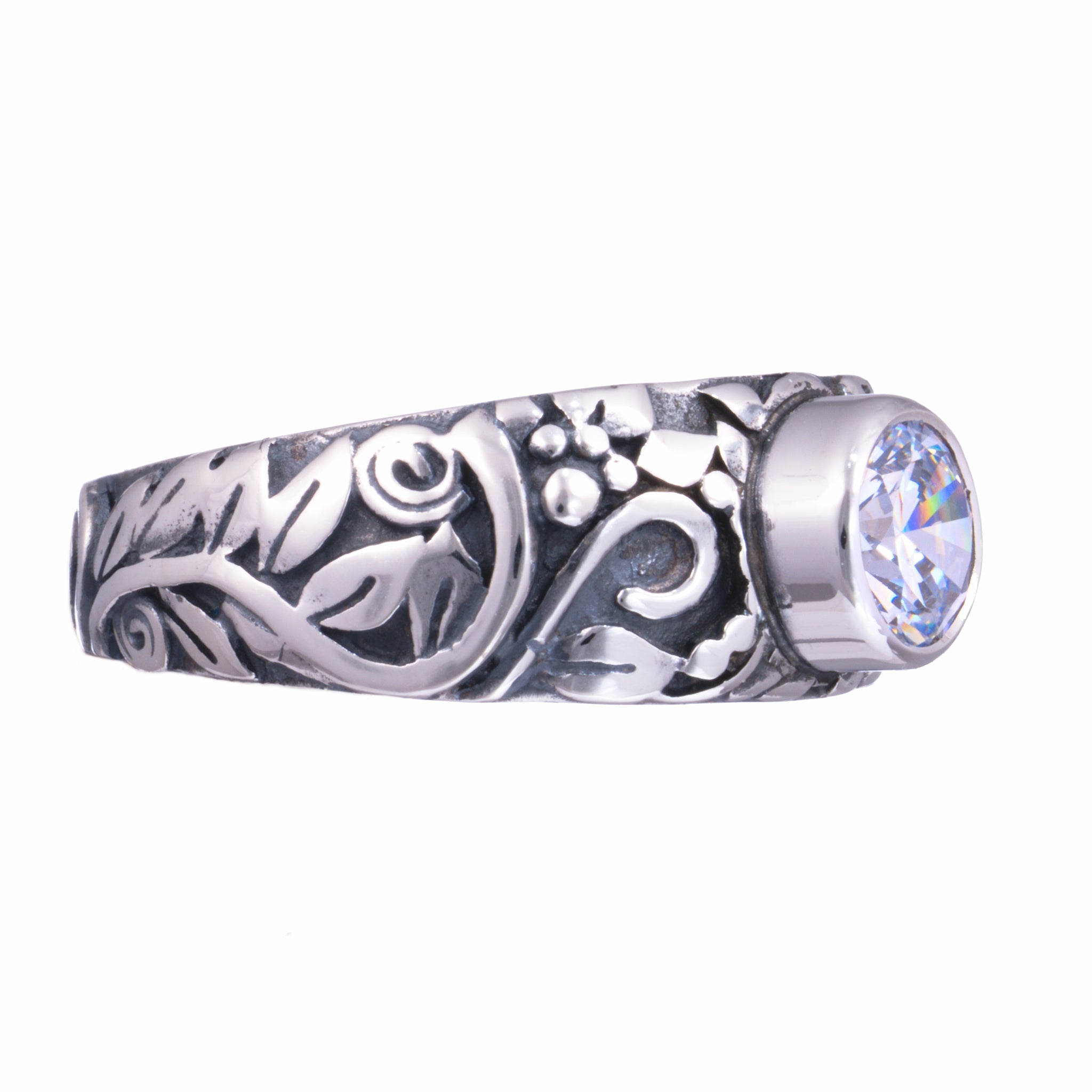 Tapered Victorian Ring with Birthstone - Image 2